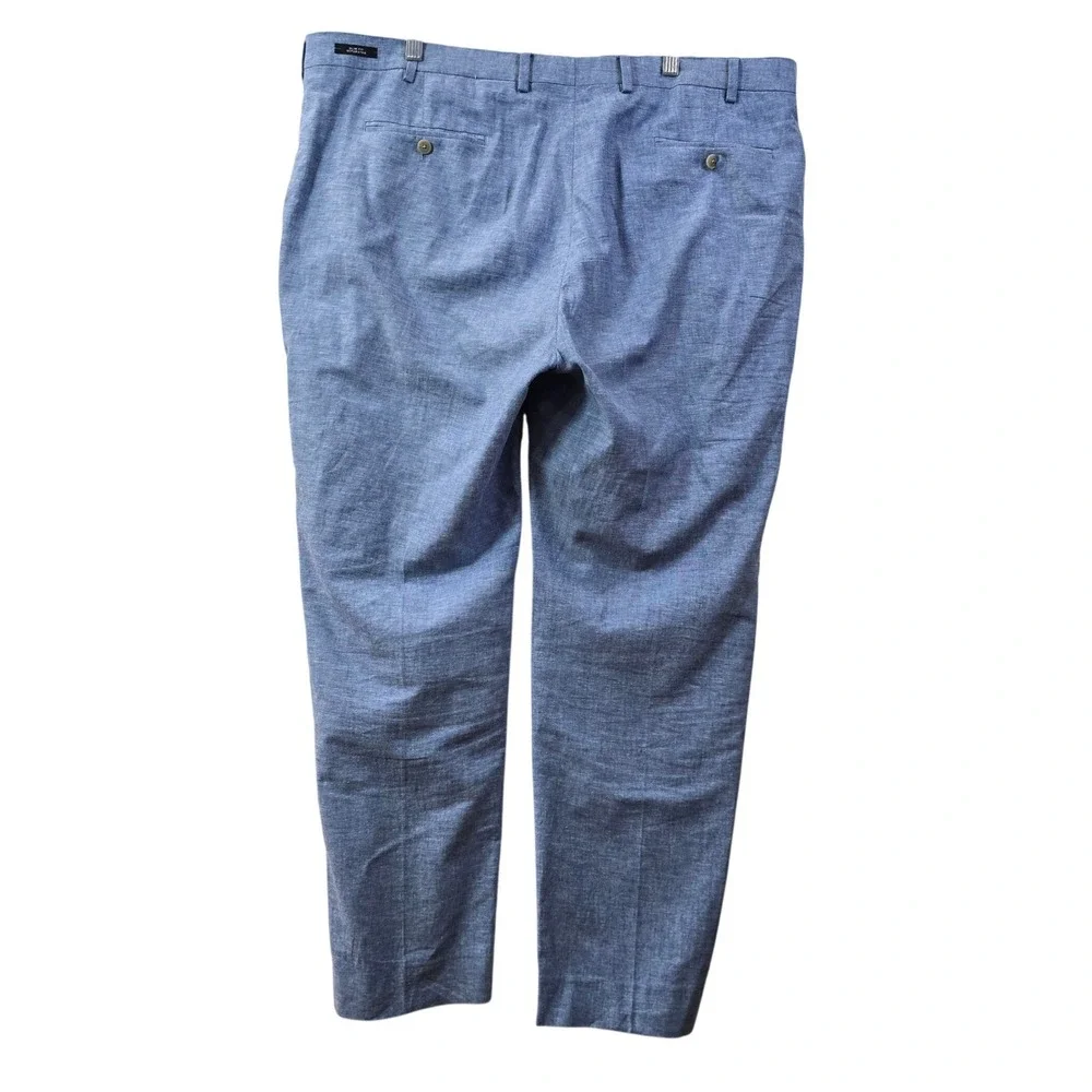 Joseph Abboud Mens Linen Cotton Casual Dress‎ Pants 44x30 Blue Summer Trousers
